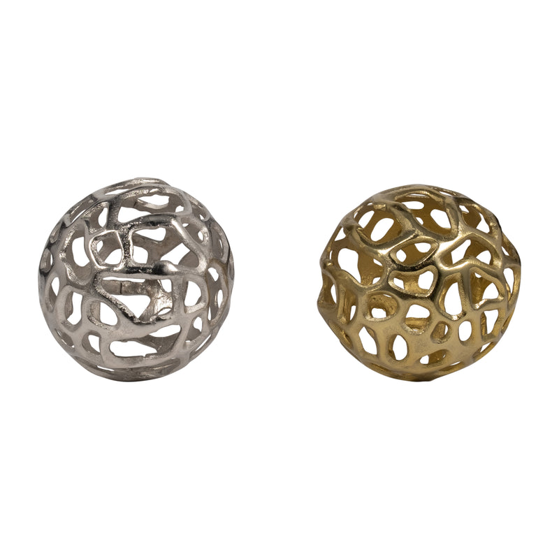 Metal, 6 Cut-out Orb, Gold