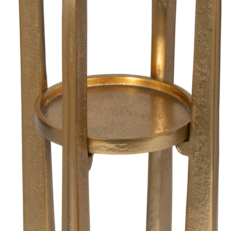 METAL, 16 PILLAR CANDLE HOLDER, GOLD