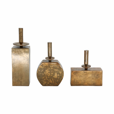 S/3 10/10/14 Reims Antique Gold Bottles