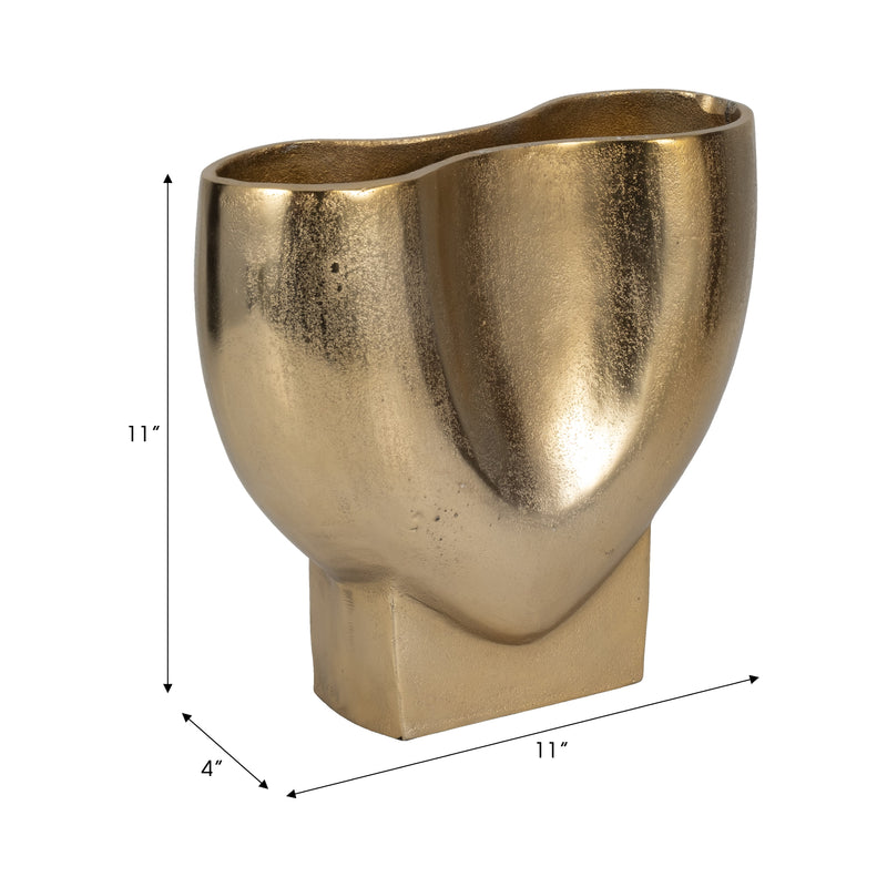 11 Abyss Arrow Shaped Metal Vase, Gold