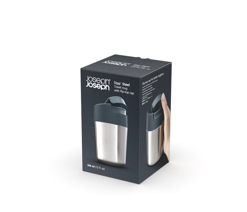 Joseph Joseph Steel Travel mug 340 ml, Anthracite