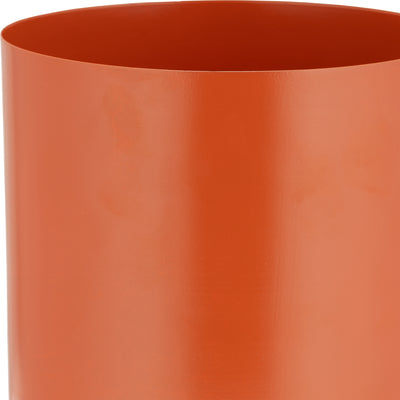 Ec Metal,6,flat Round Base Planter,burnt Orange