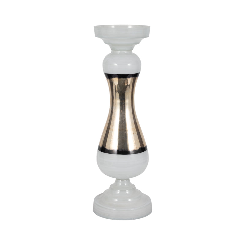 GLASS, 26 CANDLE HOLDER, WHITE