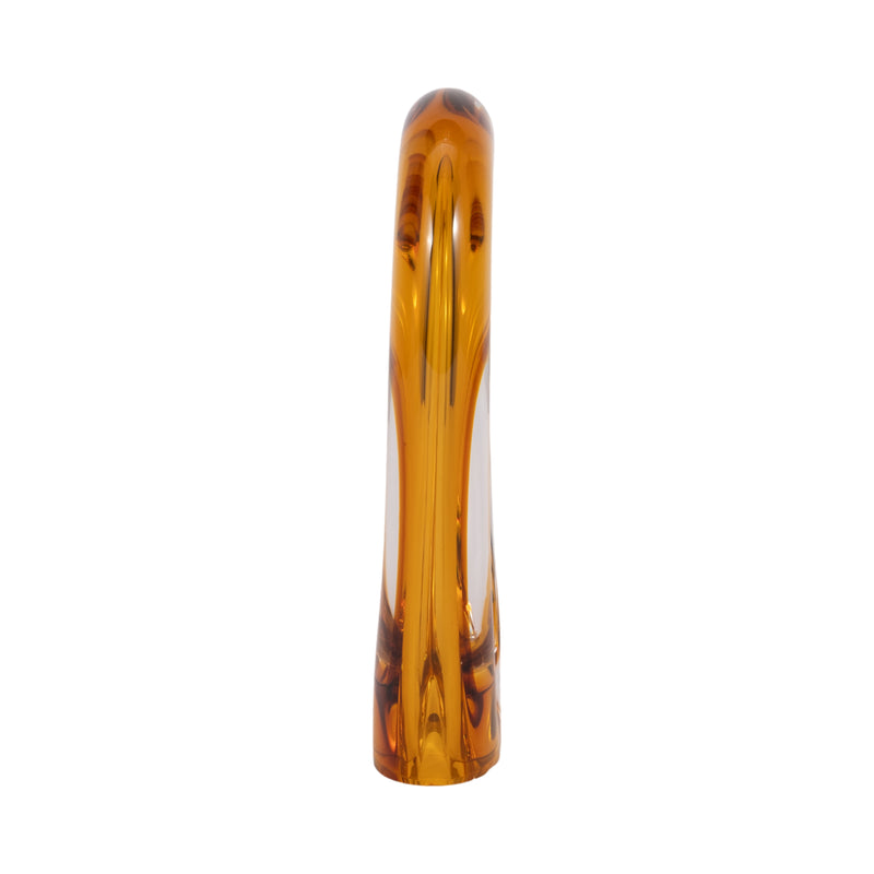 12 Zuri Cut-out Amber Art Glass