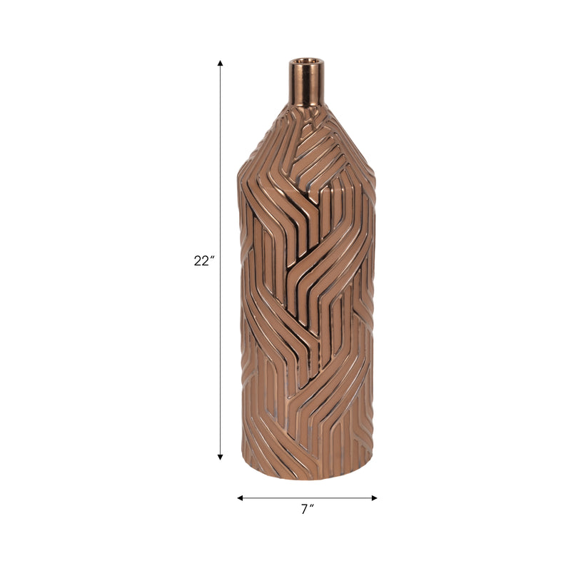 22 Montes Oversized Tribal Vase, Brwn/burnt Gold