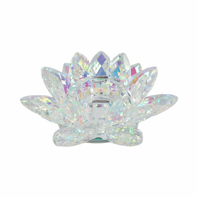 Crystal Lotus Tealight Candle Holder,Rainbow