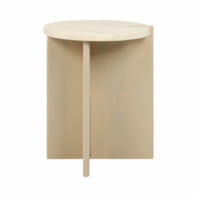 24 CONNLEY MEDIUM MARBLE AND WOOD ACCENT TABLE