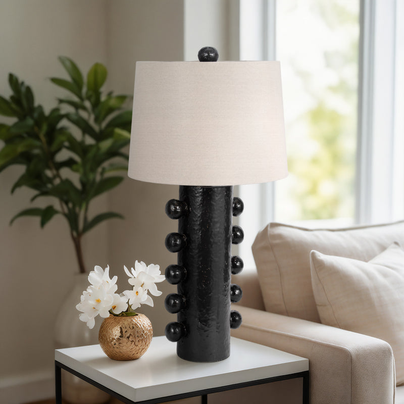 31 Tall Knobby Table Lamp, Black