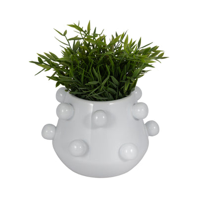 8 Tapered Bubble Planter, White