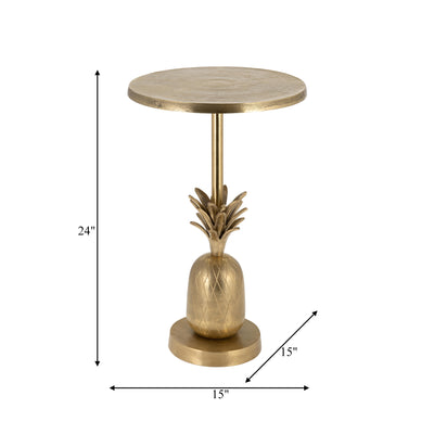 METAL, 15D/24H, GOLD PINEAPPLE SIDE TABLE, KD