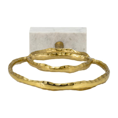 METAL/MARBLE, 21H DOUBLE RING ACCENT, GOLD