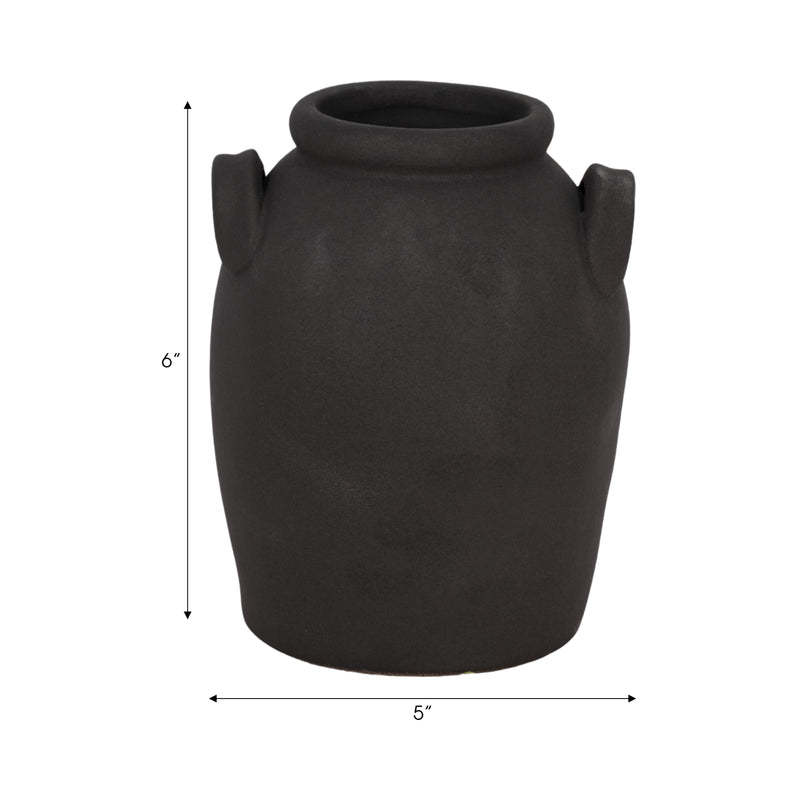 6 Rough Finish Jug With Handles, Black