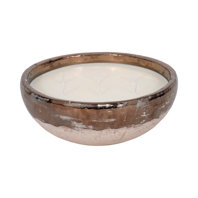 12 57 Oz Pine Bowl Candle, Grey/gold