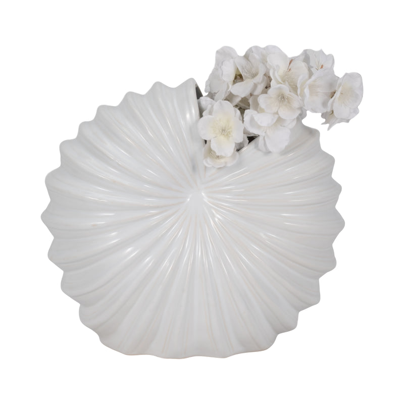 CER, 12 SHELL VASE, WHITE