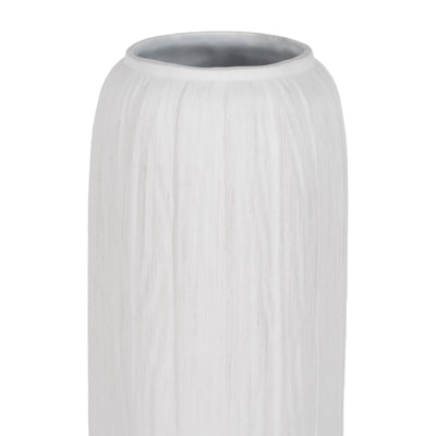 48 Rough Cylinder Floor Vase, White