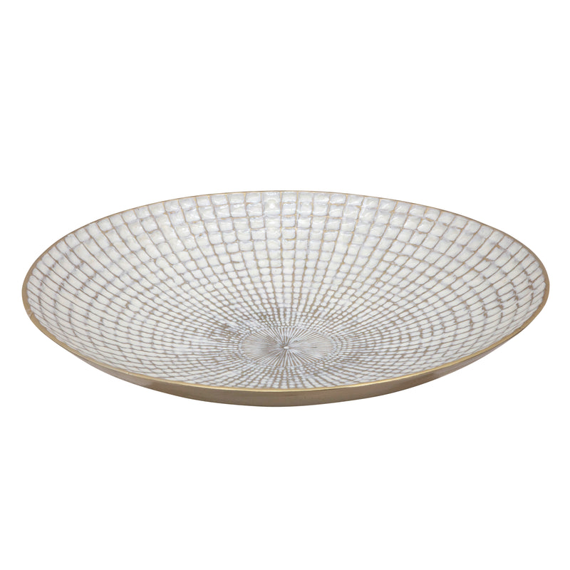 S/2 METAL 18/21 ROUND PLATES, IVORY/CHAMPAGNE