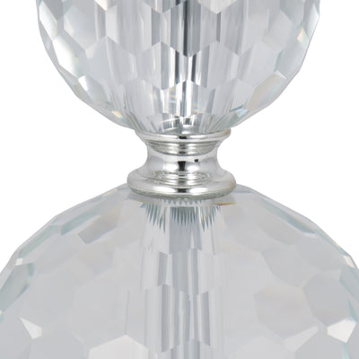 S/2 Crystal 19 Faceted Table Lamp, Silver