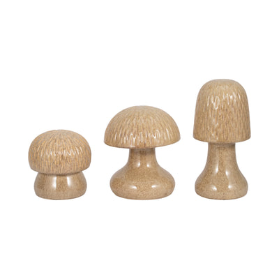 S/3 8/11/14 Cassoria Ceramic Mushrooms