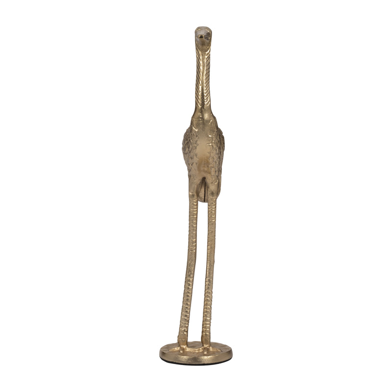 Metal, 16 Standing Crane, Gold