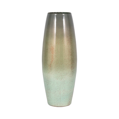 24 Curved Glass Vase Green Mercury Ombre, Multi