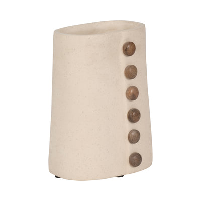 ECOMIX, 9 BUTTON VASE, IVORY