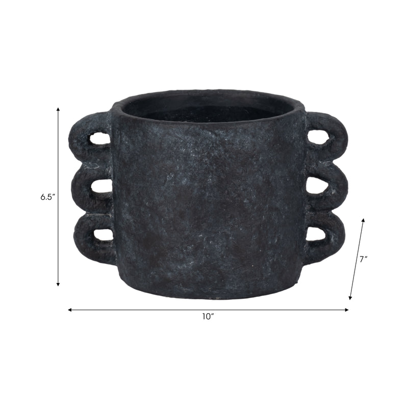 10 Arch Handle Planter, Black