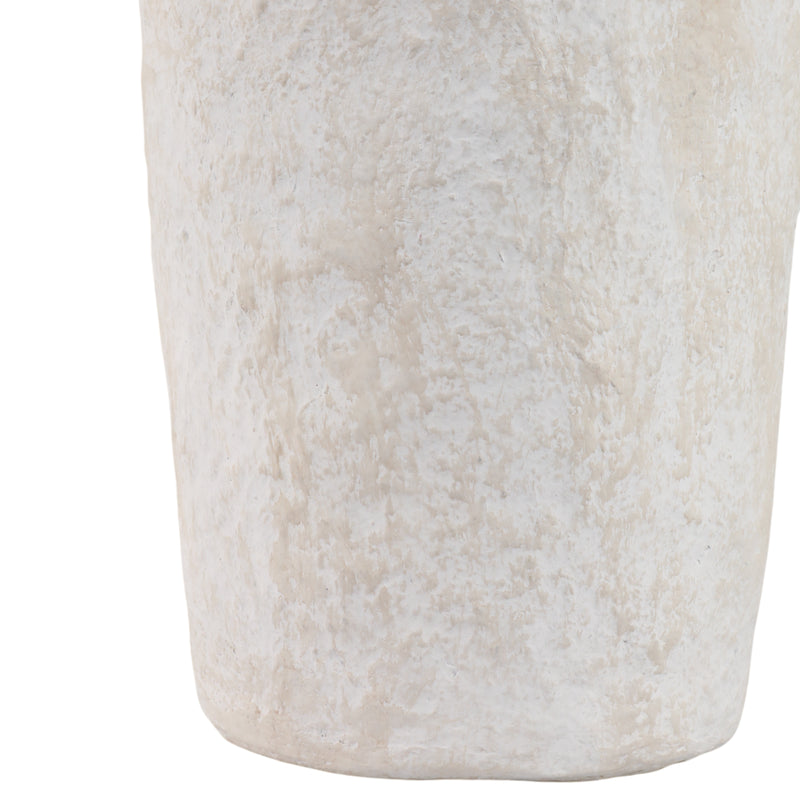 20x12 Paper Mache Handle Vase, White