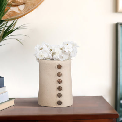 ECOMIX, 9 BUTTON VASE, IVORY