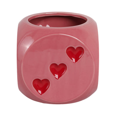 6 Dice Planter, Pink/red