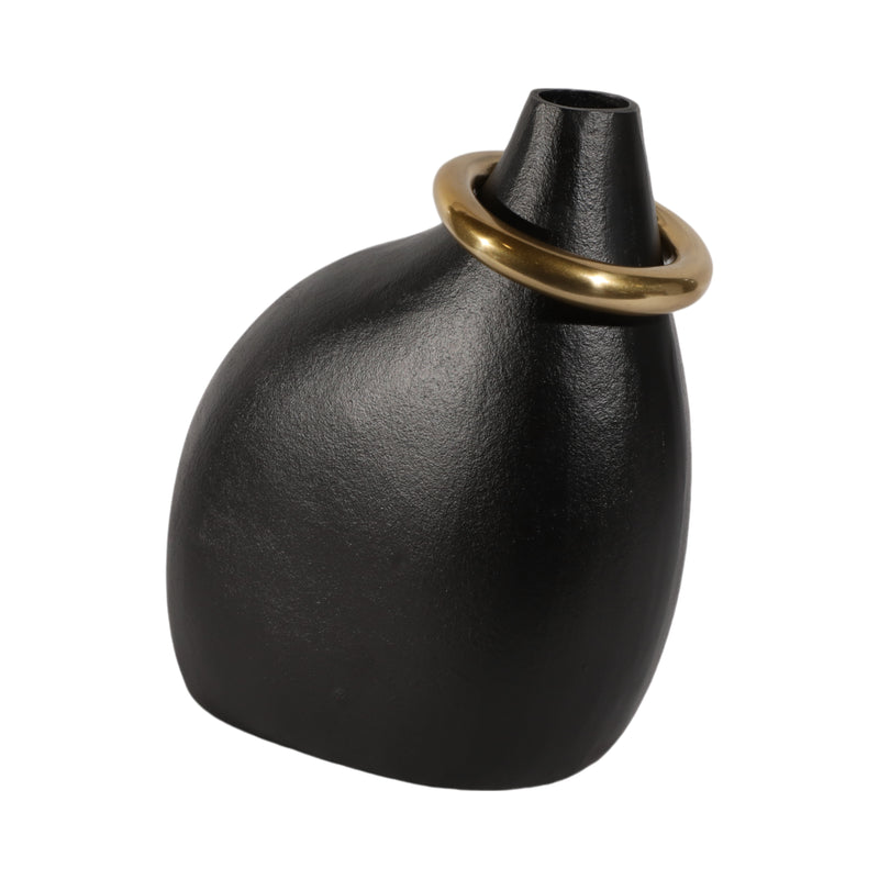 14 Rouen Small Black Vase With Ring