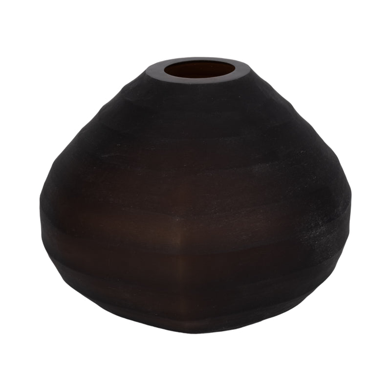 Glass, 10 Rotund Vase, Smokey Brown