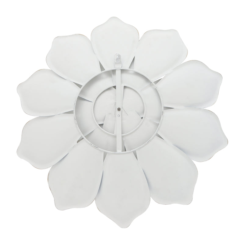 METAL 20  MULTI-LAYER FLOWER WALL DECO, WHITE/GOL