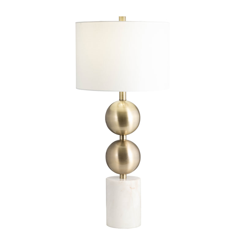 Marble, 30 Stacking Orbs Table Lamp, Gold/white