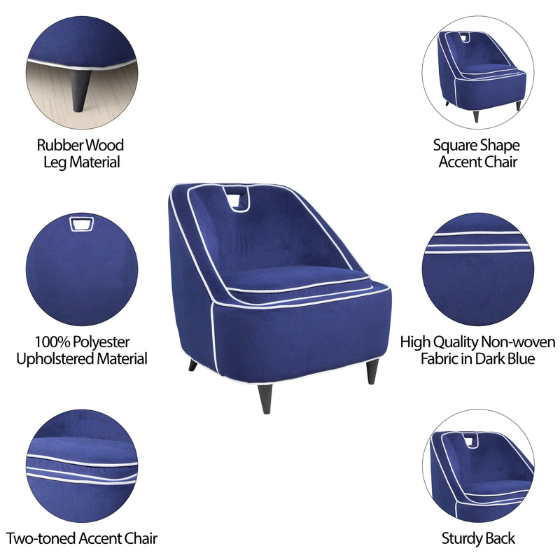 TWO-TONED ACCENT CHAIR - DARK BLUE  KD