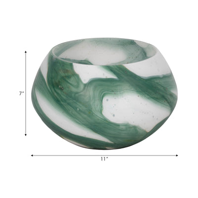 11 Ebb & Flow Bowl, Green/clear