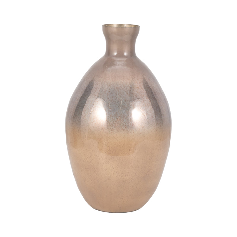 GLASS, 18 BULBOUS VASE, CHAMPAGNE