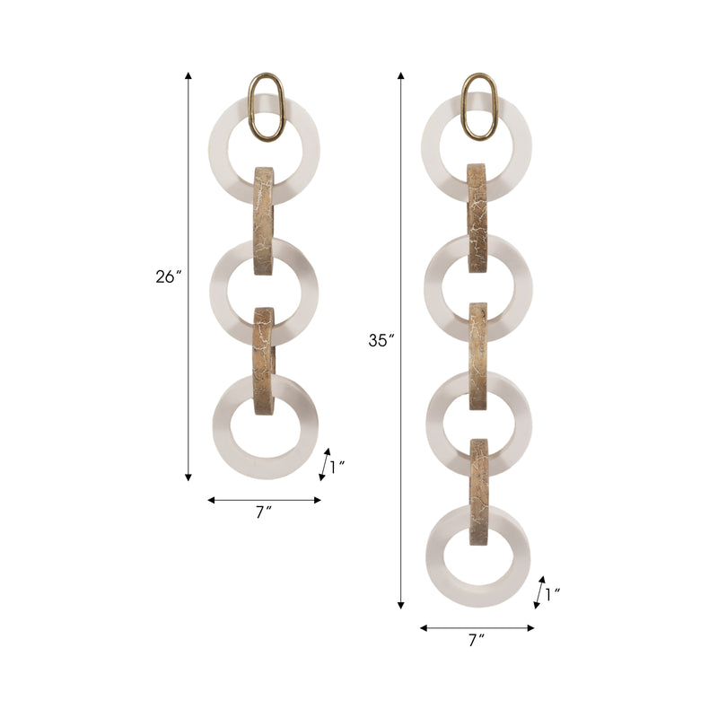 S/2 26/35 Kano Wood And Resin Wall Link Chains