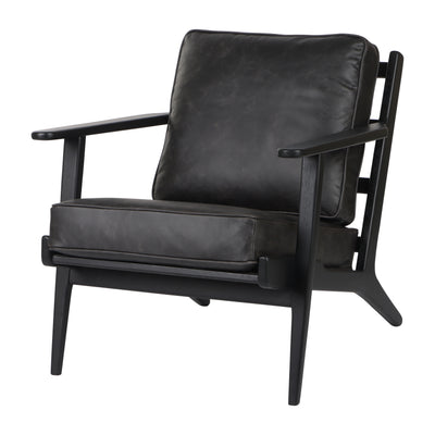 33 Andromeda Top Grain Leather Accent Chair, Blk