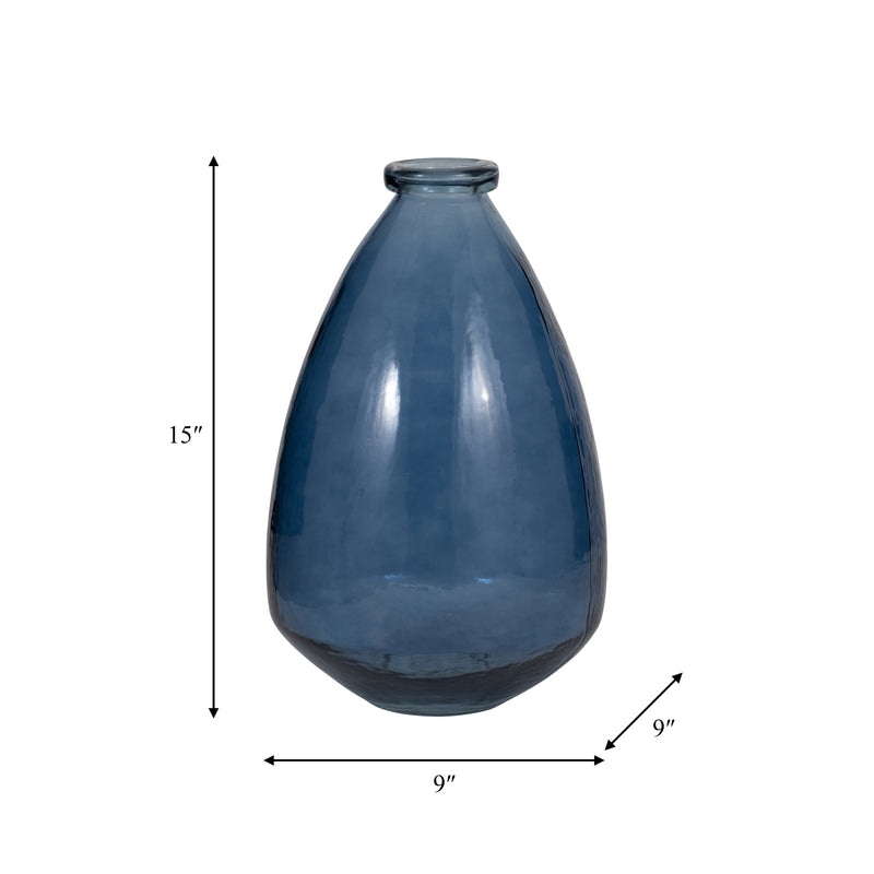 GLASS, 15 BALLOON VASE, BLUE