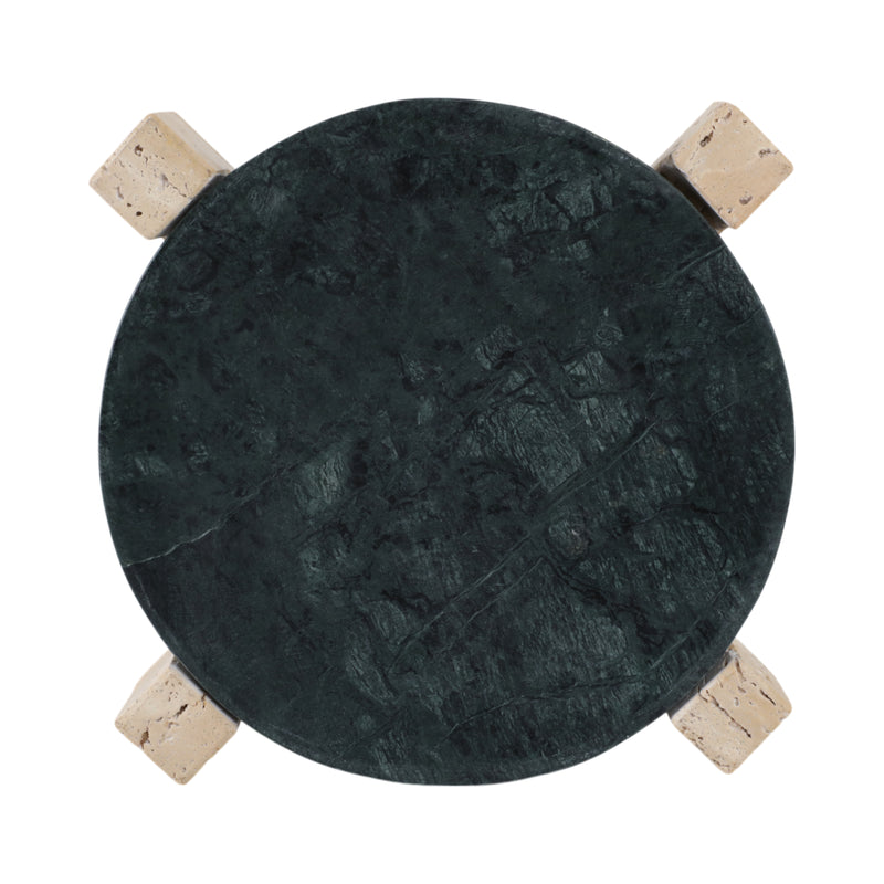 15 Archer Large Green Marble And Travertine Tray