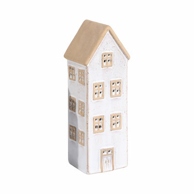 10x3 Narrow House Tealight Holder, Ivory