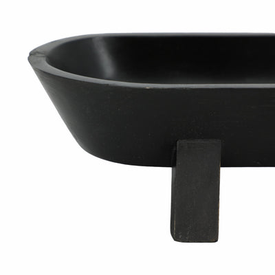 16 Footed Oval Bowl, Black