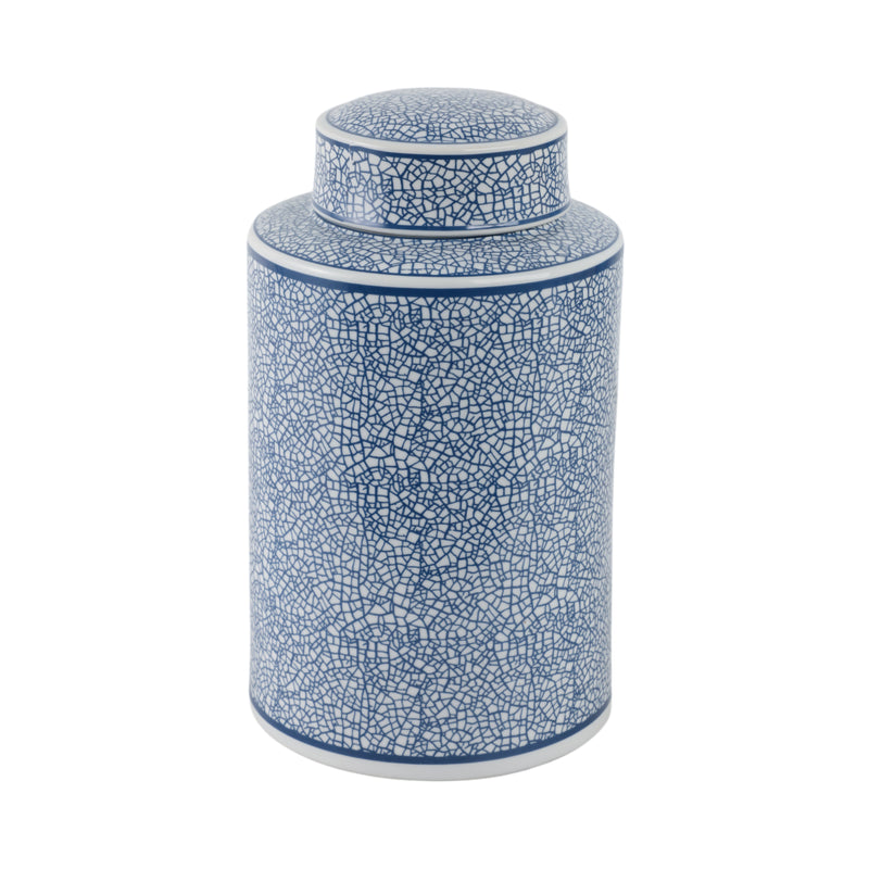 Ceramic 12 Jar, Crackle Blue