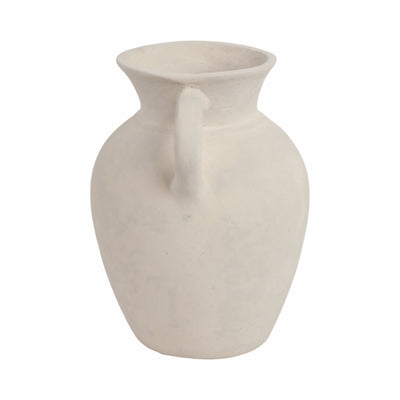 9 Vase With Handles, Paper Mache, White