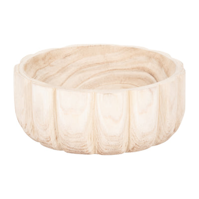 WOOD, 9 SCALLOPED BOWL, NATURAL