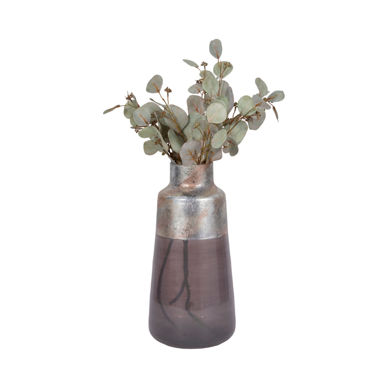 17 2-tone Glass Vase, Grey Multi