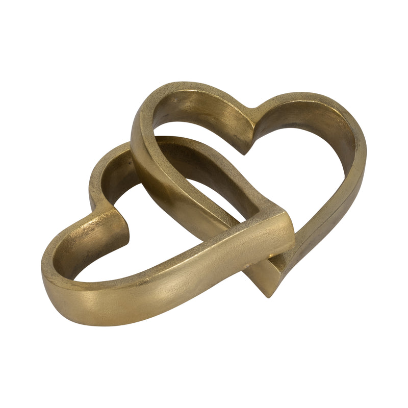 Metal, 9 2 Hearts Linked Chain, Gold