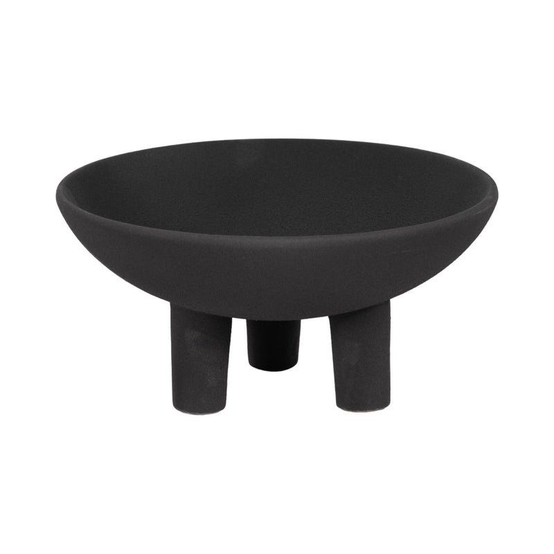 11 Textured Footed Bowl, Black