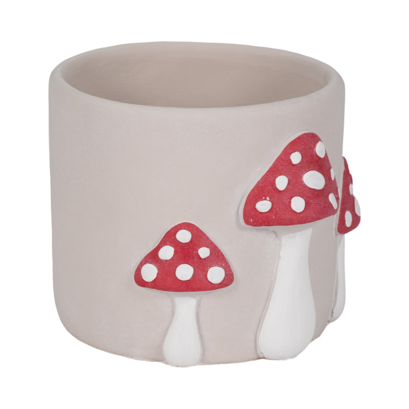 8 Magic Mushroom Applique Planter, Red/white