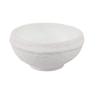 9x9 Textured Terracotta Bowl, White